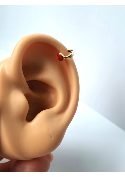 Kırmızı Kalp Renk Halka Tragus Helıx Lobe Piercing 6 mm fırsatları
