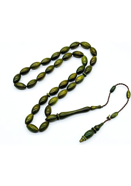 Usta İşçilikli Arpa Kesim Yeşil Pelesenk Ağacı Tesbih fırsatları