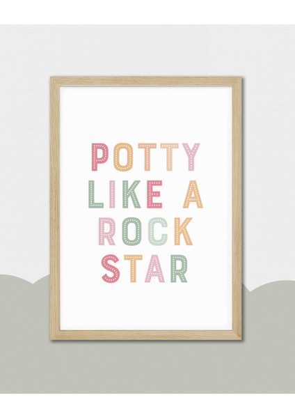 Potty Like A Rock Star Dijital Baskı Çocuk Posteri (Çerçevesiz) indirimleri