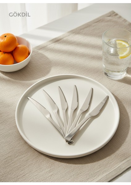 Tuana 6 Adet Sade Çelik Yemek Bıçağı Takımı