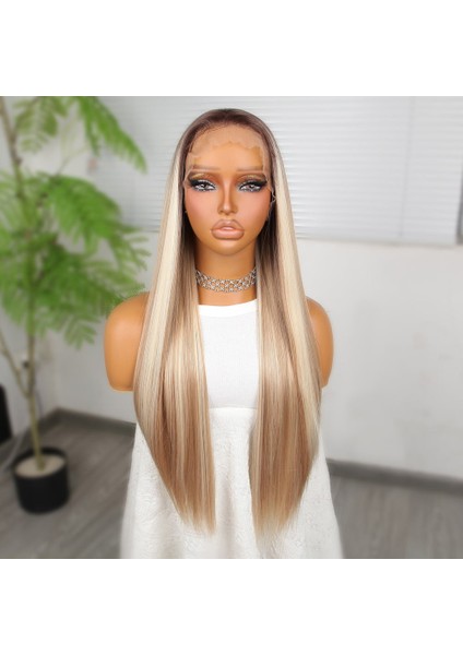 Kumral Beyaz Platin Ombreli ve Röfleli Fiber Sentetik Tül Peruk fiyatları