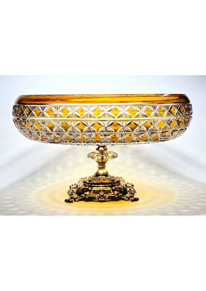 El Yapımı Kristal Desenli 28 cm Dekoratif Sunumluk Sofra Sunum Kasesi fiyatları
