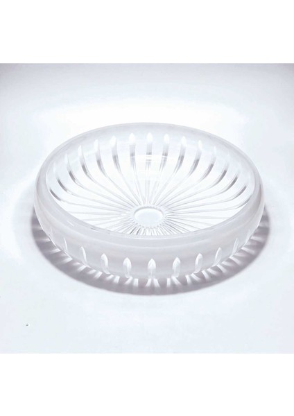 El Yapımıkesme Kristal Vertical Desen 28 cm Dekoratif Sunumluk Sofra Sunum Kasesi