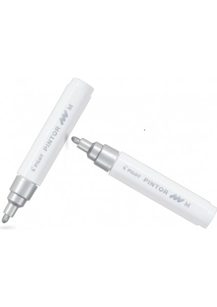 Pılot Pintor (M) Yuvarlak Uç Gümüş ( Iki Adet )