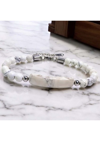 Havlit Doğaltaş Çelik Halat ve Çelik Klipsli Bileklik 9592B19D1 modelleri