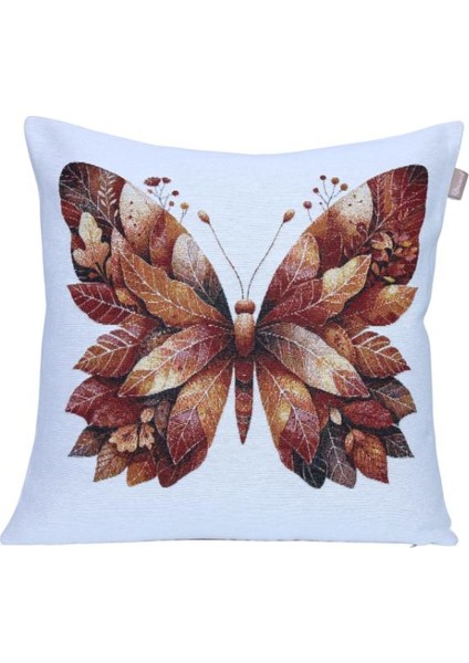 Belıeve Sonbahar Kelebek Jakarlı Dokuma Goblen Dekoratif Kırlent 45*45