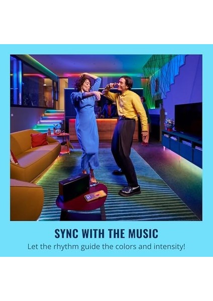 Rgbıc LED Işık Şeridi, 5 M, 16 Milyon Renk + Beyaz Tonları, Dinamik Işık Sahneleri, Wlan&apos;ınıza Bağlanır, Ses/uygulama Kontrolü,, ve ile Çalışır modelleri