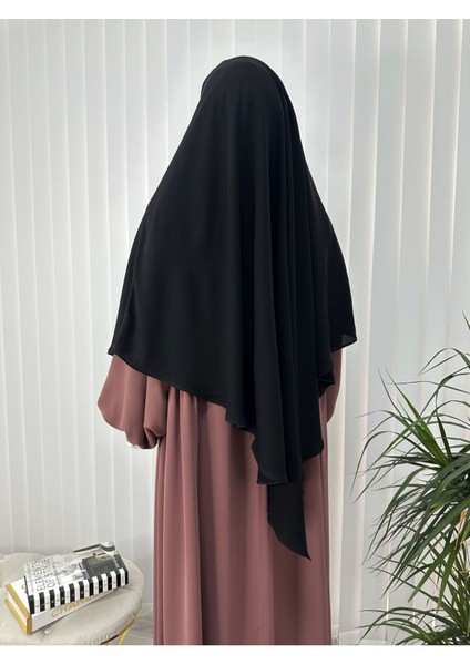 Tek Kat Medine Ipegi Pratik Bağlamalı Üçgen Sufle Eşarp Siyah ,hijab ( Hac ve Umre Için Uygundur) modelleri