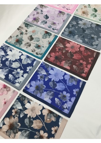 Lux Fransız Şifon Özel Seri Şal (Çiçek Desen, Premium, Orjinal, Yeni Koleksiyon, Yüksek Kalite, Tesettür Giyim)