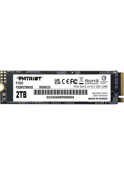 Patrıot P320 2tb 3000/2200MB/S M2 Pcıe Gen3 Nvme SSD P320P2TBM28