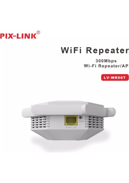 LV-WR56T 300MBPS Kablosuz Wifi Repeater – 4 Antenli Wifi Menzil Artırıcı Access Point Router Tak-Çalıştır Kolay Kurulum