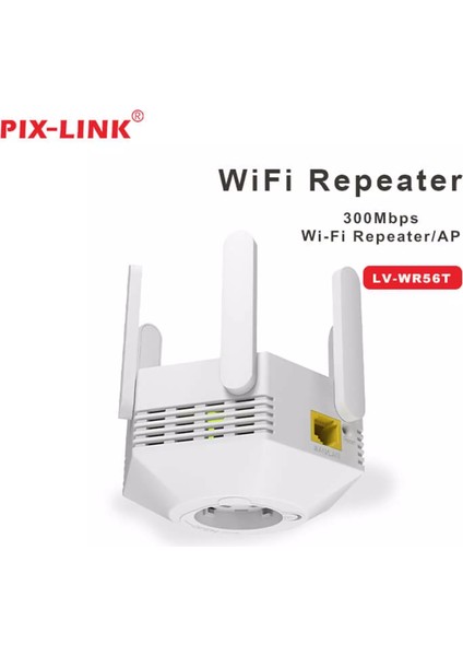 LV-WR56T 300MBPS Kablosuz Wifi Repeater – 4 Antenli Wifi Menzil Artırıcı Access Point Router Tak-Çalıştır Kolay Kurulum fiyatları