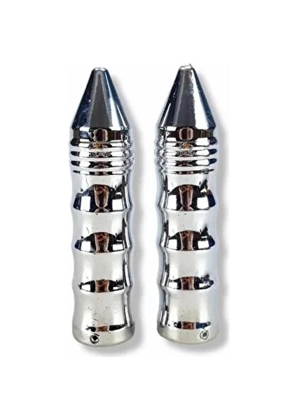 Motosiklet Elcik 4 Parmak Sivri Dalgalı Model Krom Takım