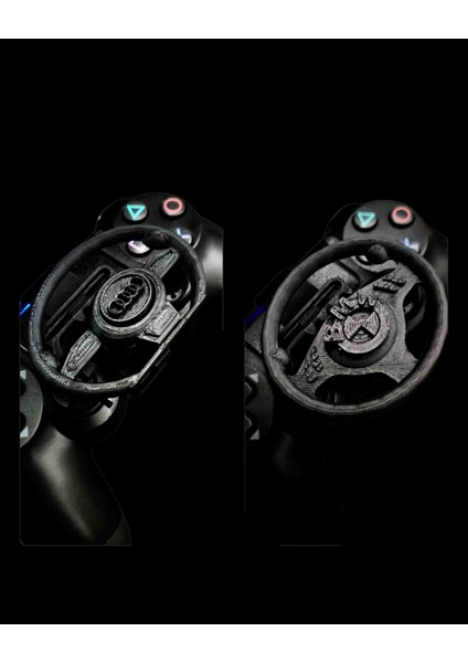 Ps4 Oyun Kolu Için Audı ve Bmw Mini Direksiyon Seti 2 Adet Siyah ( Pratik Kullanım Tam Ölçü )