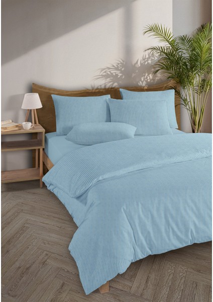 Line %100 Pamuk Ranforce Akay Mavi Ipliği Boyalı Nevresim Takımı Tek Kişilik - 160X220 cm fiyatları