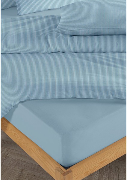 Line %100 Pamuk Ranforce Akay Mavi Ipliği Boyalı Nevresim Takımı Tek Kişilik - 160X220 cm modelleri