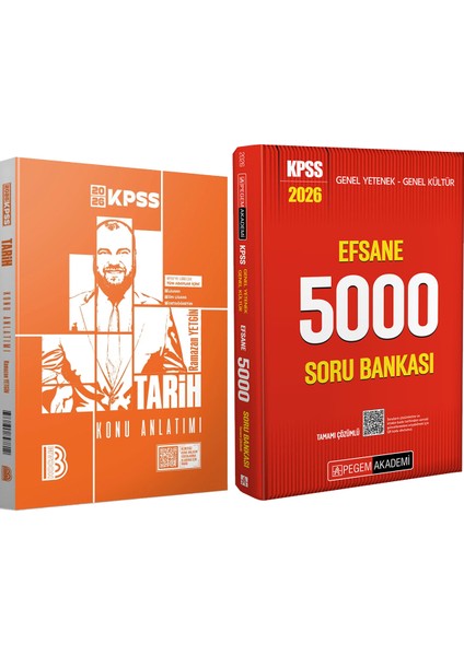 2026 Kpss Efsane 5000 Tamamı Çözümlü Soru Bankası - 2026 Kpss Tarih Konu Anlatımı