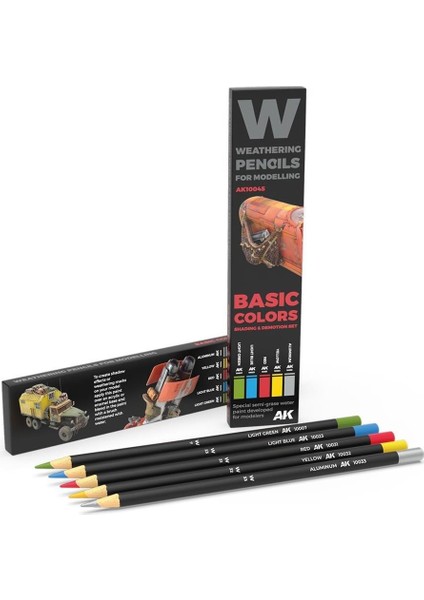 Ak 10045 Suluboya Kalemi Seti, Basic Colors, Shading & Demotion, 5 Adet