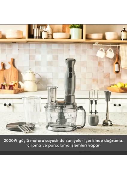 PRO-2000W Turbo Doğrayıcı, Dilimleme Rondo, Blender - Ikili Çelik Mikser, Buz Kırıcı Mutfak Robotu+ Hassas Mutfak Tartısı modelleri
