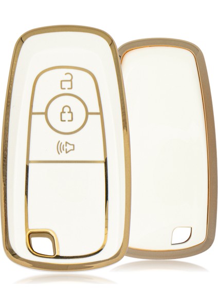F-150 Ecosport 3 Buton Smart Nano Anahtar Kılıfı - Beyaz