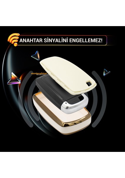 F-150 Ecosport 3 Buton Smart Nano Anahtar Kılıfı - Beyaz modelleri