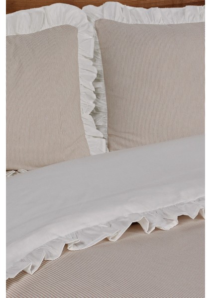 %100 Pamuk Çift Kişilik Nevresim Seti Fırfırlı Ipliği Boyalı fiyatları