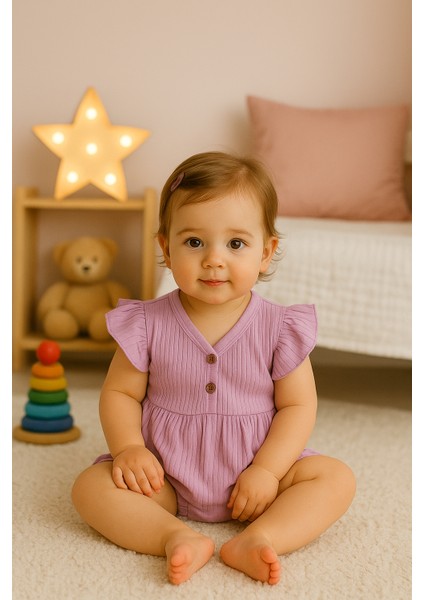 Düğme Detaylı Fırfırlı Body