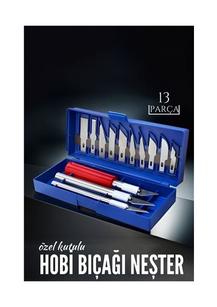 13 Parça Özel Kutulu Hobi Bıçağı Seti