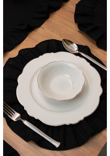 Rufle | Siyah 7 Parça Fırfırlı Sunum Seti 40 x 150 cm fırsatları