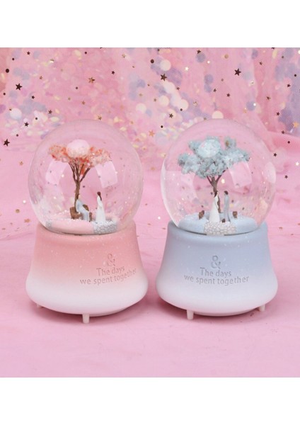 Kişiye Özel Romantik Aşıklar Büyük Boy Müzikli Işıklı Kar Küresi