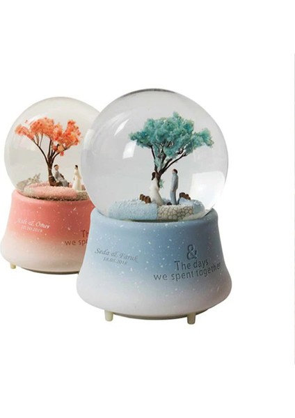 Kişiye Özel Romantik Aşıklar Büyük Boy Müzikli Işıklı Kar Küresi modelleri