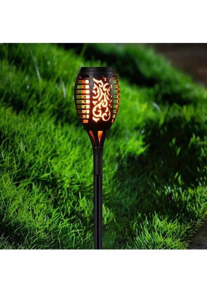 2 Adet Alev Efektli Solar LED Güneş Enerjili Bahçe Lambası Aydınlatması Armatür 50 cm fırsatları