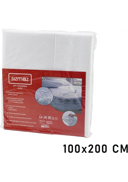 Tek Kişilik Yatak Koruyucu Sıvı Geçirmez Alez 100X200CM Hava Alır Antibakteriyel Antialerjik (5324)