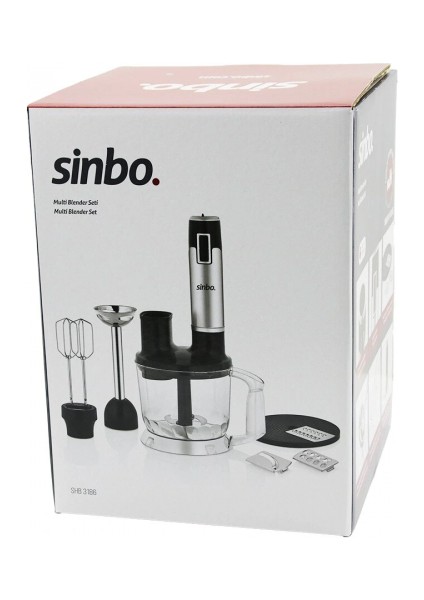 Turbo Multi Blender Seti Doğrayıcı- Mikser- Blender Rende Dilim Diskleri 300W 2lt Hazne SHB-3186 (5324)