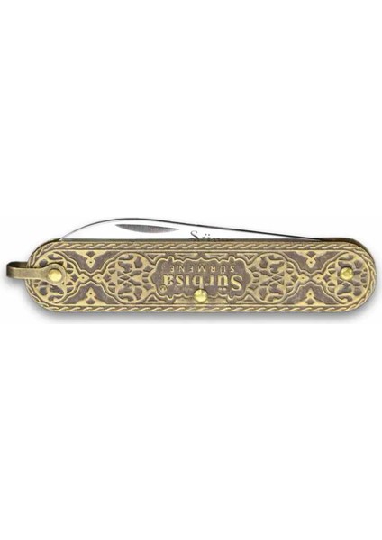 Eco Lounge Sürbısa 61803 Pirinç Işlemeli Sürmene Çakısı 5,5 cm - Tek Bıçaklı