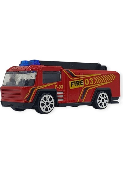 3'lü Iş Makinaları Road Seti - Die Cast - DS044 - Itfaiye (Lisinya) modelleri