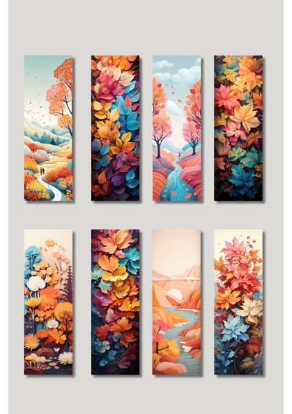 Sonbahar Tasarım Hediyelik 8'li Kitap Ayracı Seti