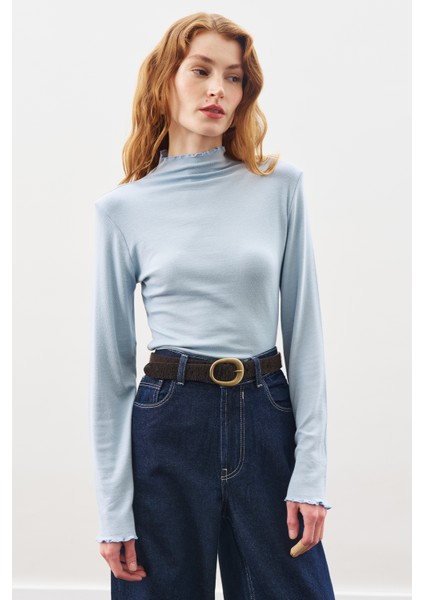 Balıkçı Yaka Bluz Mavi fiyatları