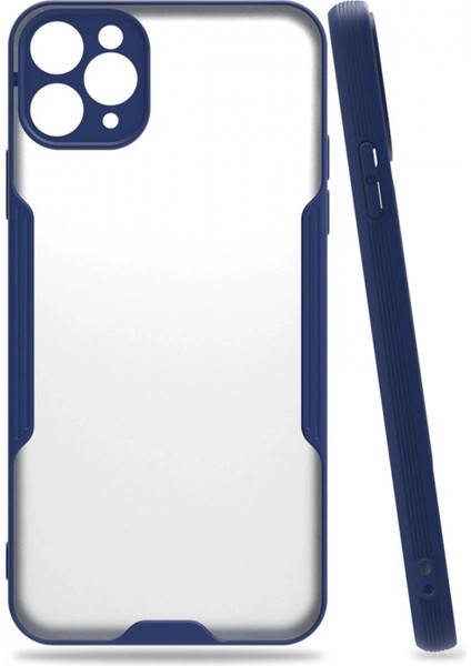 iPhone 11 Pro Max Kılıf Platin Silikon - Lacivert (K95)