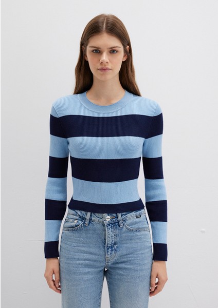 Blok Renkli Mavi Kazak 1710724-90702 fırsatları