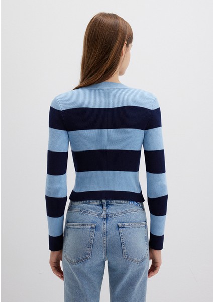 Blok Renkli Mavi Kazak 1710724-90702 indirimleri