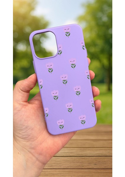 iPhone 13/14 - Mini Lale Desenli Silikon Darbe Emici Klasik Korumalı Rubber KILIF277
