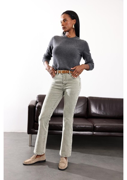 Gri Bootcut Flare Jean 7946 fiyatları