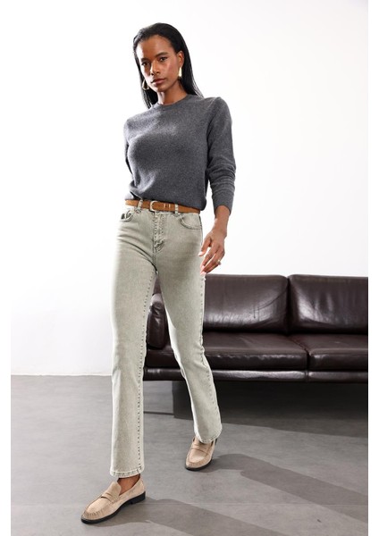 Gri Bootcut Flare Jean 7946 modelleri
