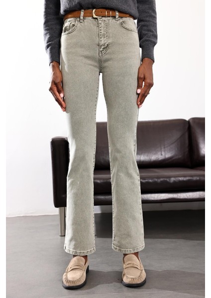 Gri Bootcut Flare Jean 7946 fırsatları