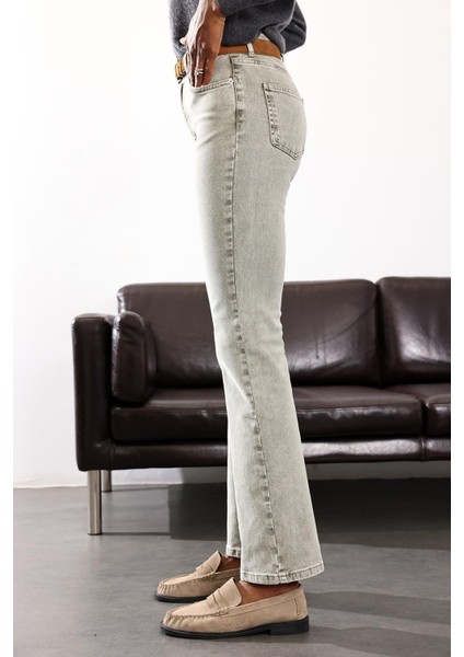 Gri Bootcut Flare Jean 7946 indirimleri
