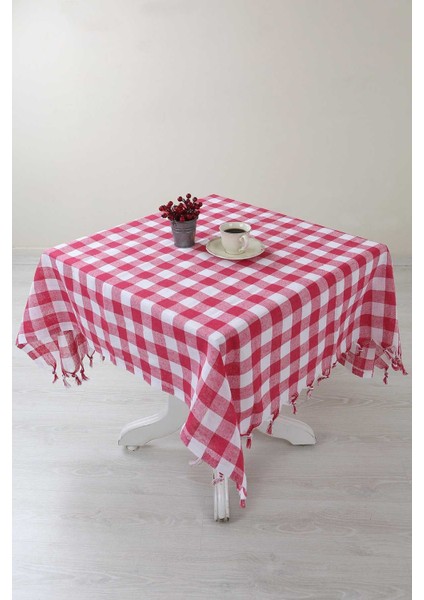 Kareli Saçaklı Kırmızı Masa/piknik/sofra Örtüsü 165X170 cm fiyatları