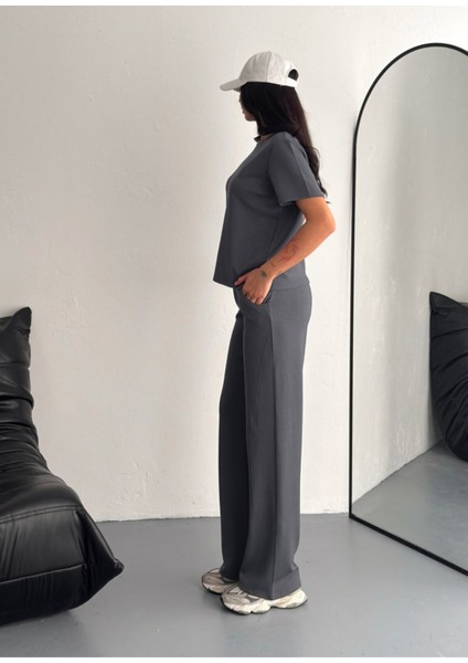 Kadın Modal Kumaş Bisiklet Yaka Tshirt Eşofman Takımı indirimleri