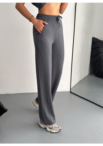 Kadın Modal Kumaş Bisiklet Yaka Tshirt Eşofman Takımı