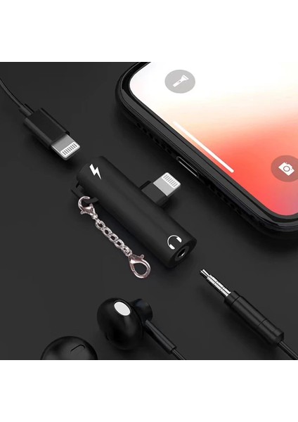 Iphone 3.5mm Kulaklık ve Şarj Dönüştürücü Başlık ADAPTÖR-(1903)